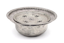 Antikes orientalisches persisches Stövchen aus Kupfer verzinnt Ø 23,5 cm