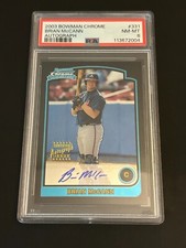 2003 Bowman Chrome #331 Brian McCann Auto PSA 8