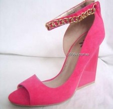 New 2B BEBE Linda Beautiful Coral Wedge Pump ...