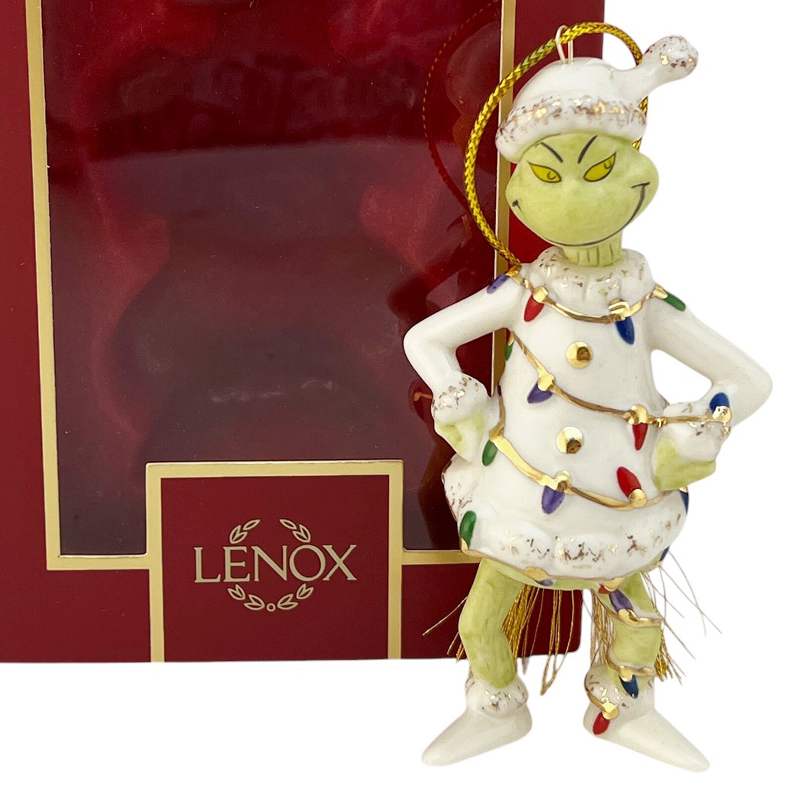 Lenox Grinch Christmas Tree Ornament with Lights Dr Seuss Inspired