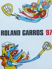 Antonio Saura Roland Garros 1997 TENNIS OFFSET LITHOGRAPH POSTER 