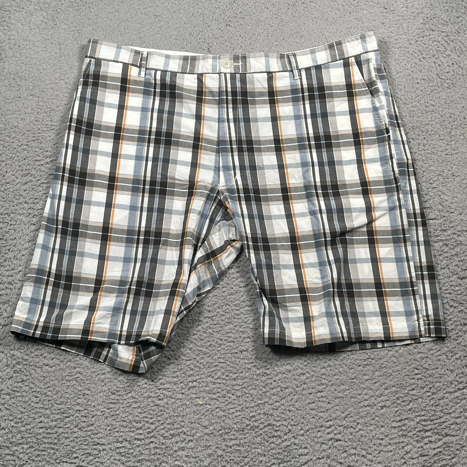 Pronto Uomo Men's Shorts 46 Bermuda Madras Check Flat Front Slash Pockets - Image 3 of 4