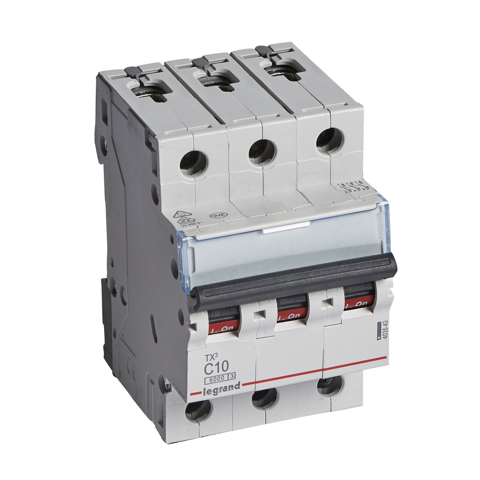 S303 TX3 OVERCURRENT CIRCUIT BREAKER C 10A 3P 3M 6KA S300 403543