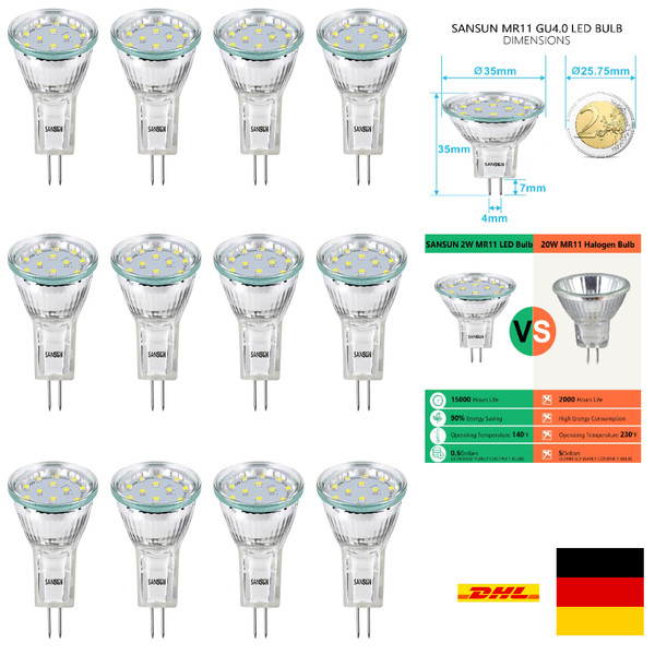 LED Leuchtmittel 3W MR11 12V Halogen Ersatz 20W Energiesparlampe Lichtquelle-image