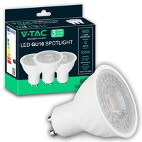 Led GlüHbirne GU10 6W 445 Lumen 4000K Neutralweiß 3Er Pack V-TAC Spotlampen