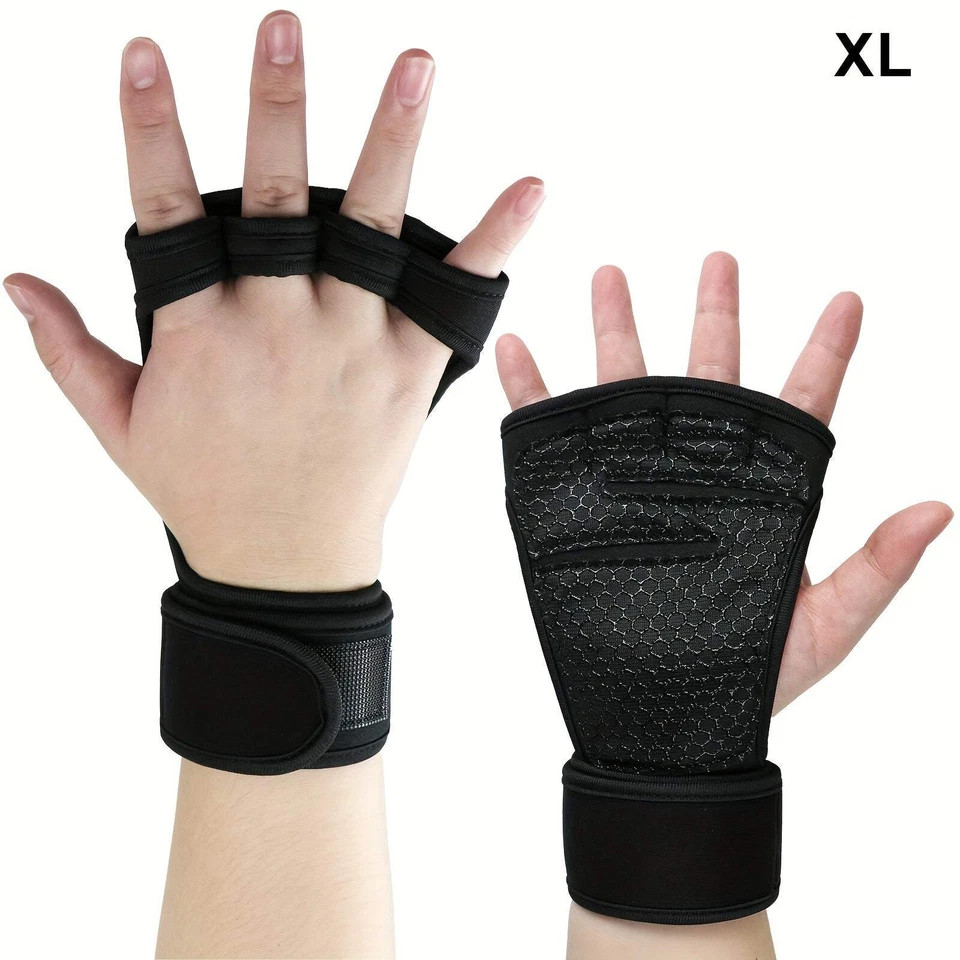Sports Open Gym Gloves w/ Integrated Wrist Support, Padded Weight Lifting Gloves
