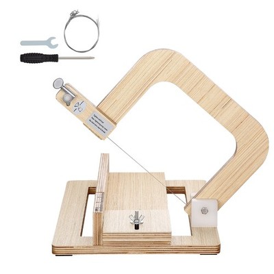 Uimoso Adjustable Wooden Soap Cutter with 0-2 in Thickness Wire Tension Control