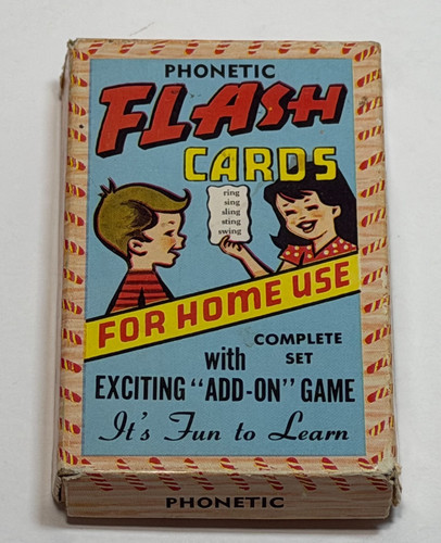 Vintage 1960s Phonetic Flash Cards Warren Paper Built Rite No. 459