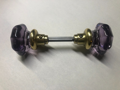 Sun Purple Glass Manganese-Uranium UV-Green Doorknob~2-1/4