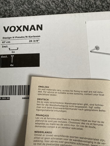 NEW IKEA VOXNAN Towel Rail Chrome Effect 67cm - Picture 5 of 5