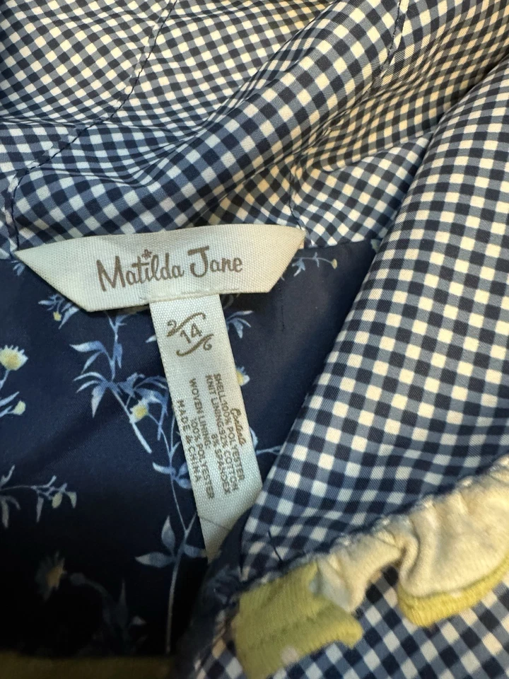 Chaqueta Matilda Jane Jane Jardín Encantado Flor Silvestre Azul Floral Cremallera Completa Talla 14 Foto 2 de 4