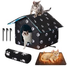 Outdoor Waterproof Cat House Stray Pet Outdoor Houses for Feral Shelter for C...