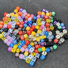 20Pcs/Set 12mm Opaque Colorful Acrylic Round Corner 6 Sided D6 Point Dice For Fa