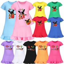 Girls Bing Rabbits Sleepwear Dress Kids Pyjamas Nightdress Nightwear Pjs 2-9Y UK