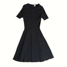 H&M DividedMini Dress Womens XS Black Ribbed Knit Fit and Flare Short Sleeve