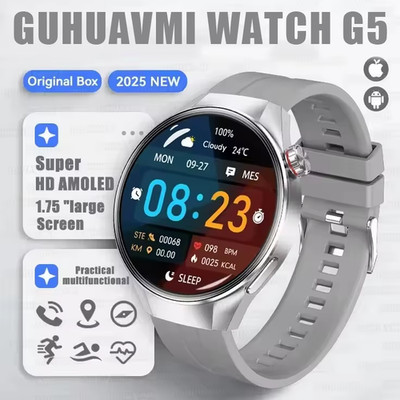 2025 Neu Original Watch G5 Plus Smartwatch 1,75'' HD AMOLED Bildschirm GPS Track Hören