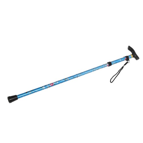 Folding Walking Cane 5 Level Foldable Lightweight Print Climbing Support Adj 3CS - Picture 4 of 12