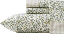 Laura Ashley   Full Size Sheet Set, Crisp  Lightweight Cotton Percale Bedding w