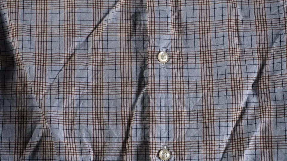 Camisa J.Lindeberg Para Hombres 15 38 Azul Cuadros Daniele Calce Ajustado Abotonada Manga Larga Foto 2 de 4