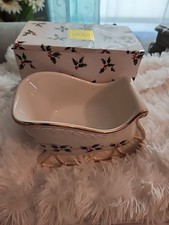 Mikasa Ribbon &Holly Christmas Sleigh Centerpiece