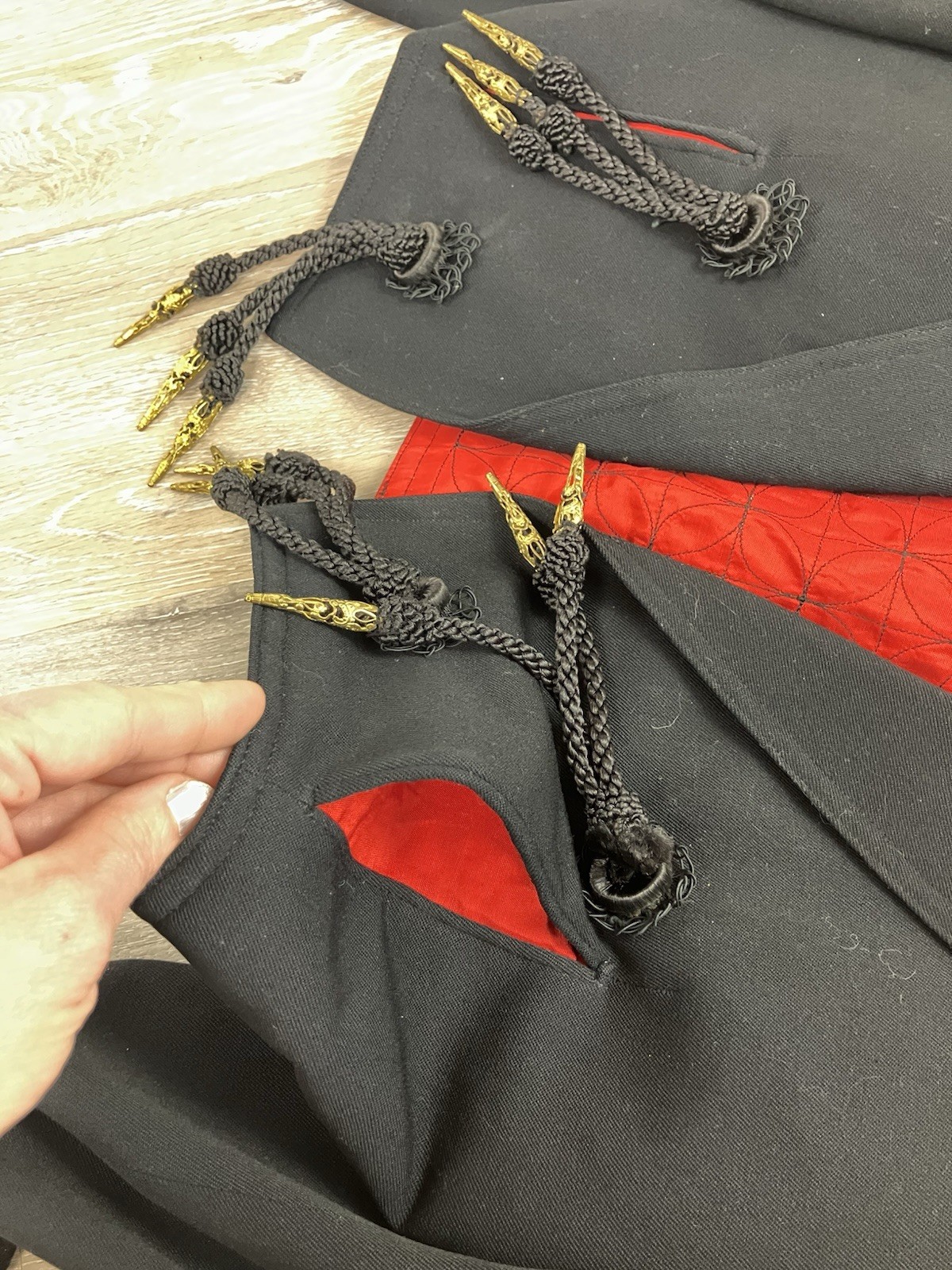 Vintage Structured Jacket Braided Frog Closures Q… - image 6