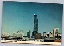Postcard 1970s Chicago, IL Sears Tower Skyline
