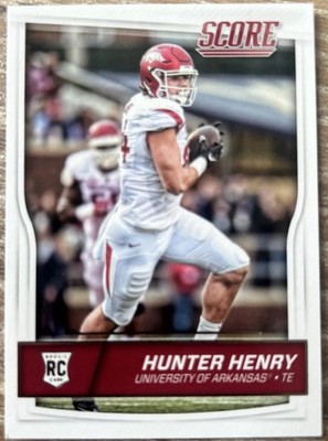 2016 Hunter Henry Rookie Score Rookies #382 Scorecard (RC) Arkansas University