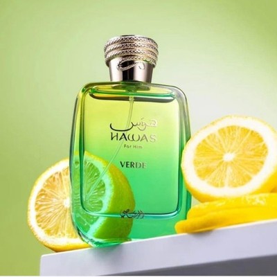 Rasasi Hawas Verde - EDP 3.4oz Men Long Lasting - Citrus, Fresh Spicy, Conifer