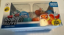 Robo Alive Robo Fish Robotic Swimming Fish (Orange + Blue) Water Activated 2 Pk