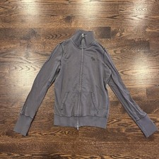Abercrombie  Fitch Women  s Zip Up Sweatshirt Dark Charcoal Gray Size Large L