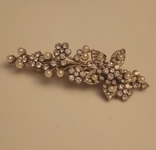 Vintage Bridal Reinstone Pearls Hair Wedding Prom Barrett