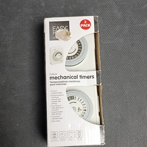 Easy Home Indoor Mechanical Timer 2 Pack TM-115 Programmable Two Outlets
