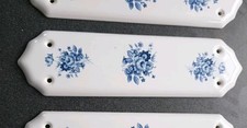 Ceramic Finger Door Push Plate Vintage Floral