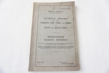 1960 Birmingham Western Region Railway Working Timetable Sectional Appendix 