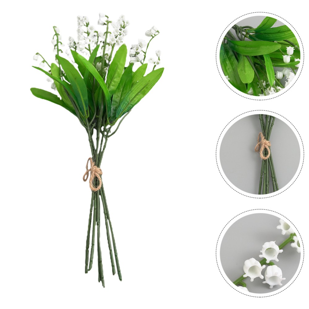  6 Pcs Simulated Lily of The Valley Bouquet Bride Artificial Flowers for Wedding