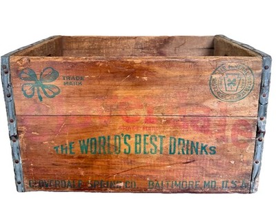 VTG Cloverdale Mineral Water Wood Advertising Crate Harrisburg PA Baltimore MD