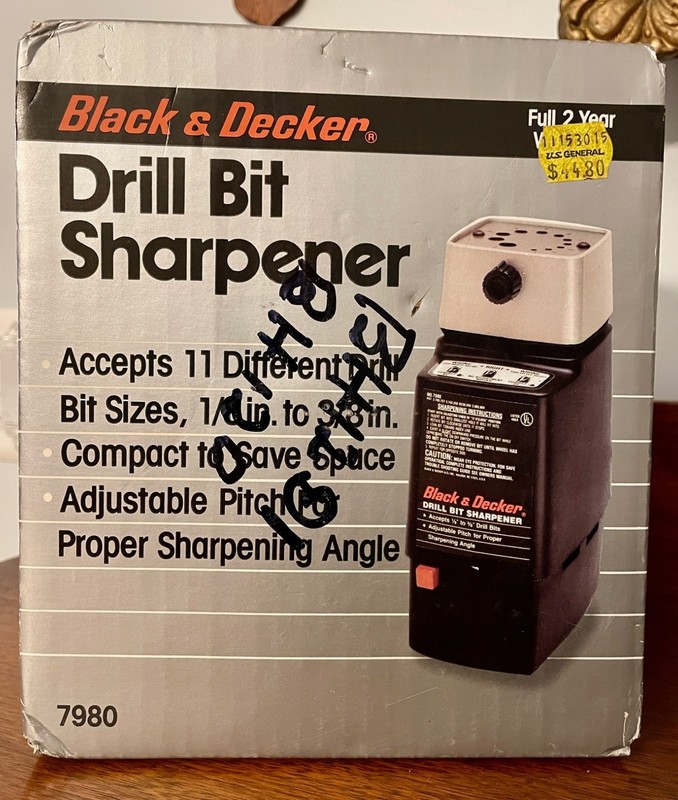 BLACK & DECKER DRILL BIT SHARPENER MODEL 7980 - UNUSED IN BOX