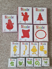Sizzix Original Dies Job Lot Bundle 14 Dies Red Yellow Green Used