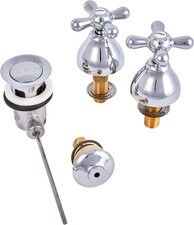 - LIBERTY 306 Rubinetto Batteria Bidet Lavabo 3 Fori Con Maniglie a Croce, Bagno