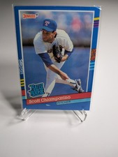1990 Leaf Scott Chiamparino #42 Rated Rookie Texas Rangers Baseball Card. rookie card picture