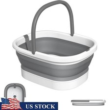 Collapsible Foot Bath Basin W/ Handle Pumice Stone Acupoint Massage Spa Plastic