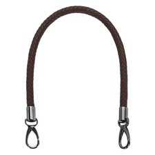 55cm 21.7" Braided Purse Strap PU Leather Dark Coffee Black Buckle 