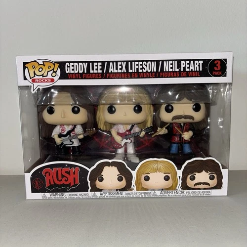 Funko Pop! Rocks Rush 3-Pack Geddy Lee Alex Lifeson Neil Peart New Unopened
