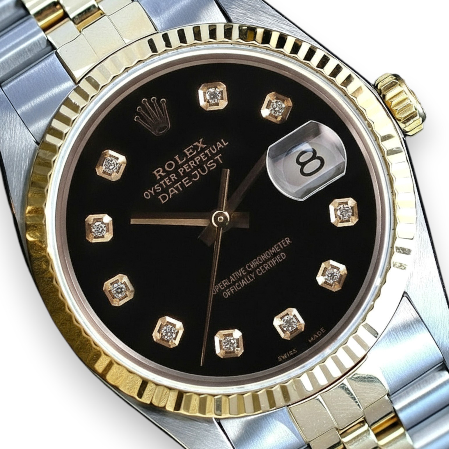 Rolex Datejust 18KY Gold Steel Black