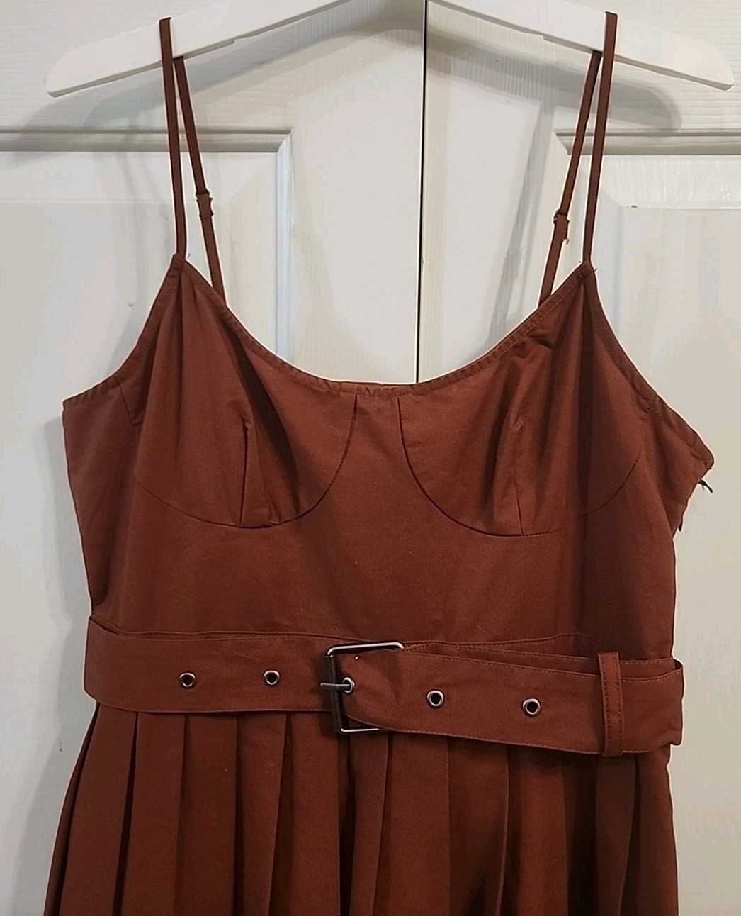 FUTURE COLLECTIVE Reese Blutstein Women's Spaghetti Strap Pleated Maxi Dress SZ8