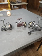 3 Vintage Spinning Reels Zebco, Mitchell, France Made, Parts & Repair Old Used