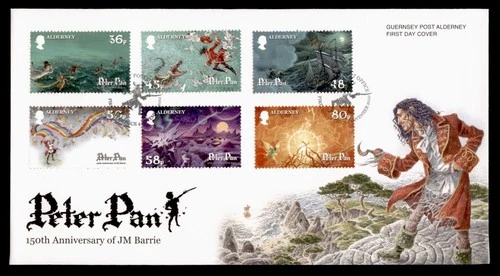 DR WHO 2010 ALDERNEY GUERNSEY FDC PETER PAN ANIV CACHET COMBO w29648