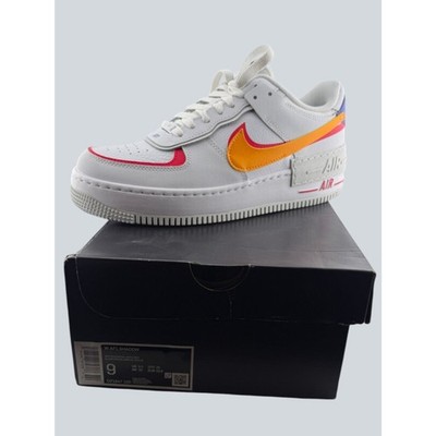 Nike Air Force 1 Shadow Women s 9 White Sundial Siren Red DZ1847-100 New Box