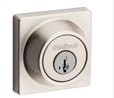 Kwikset 660 Contemporary Square Single Cylinder Smartkey Deadbolt Satin Nickel