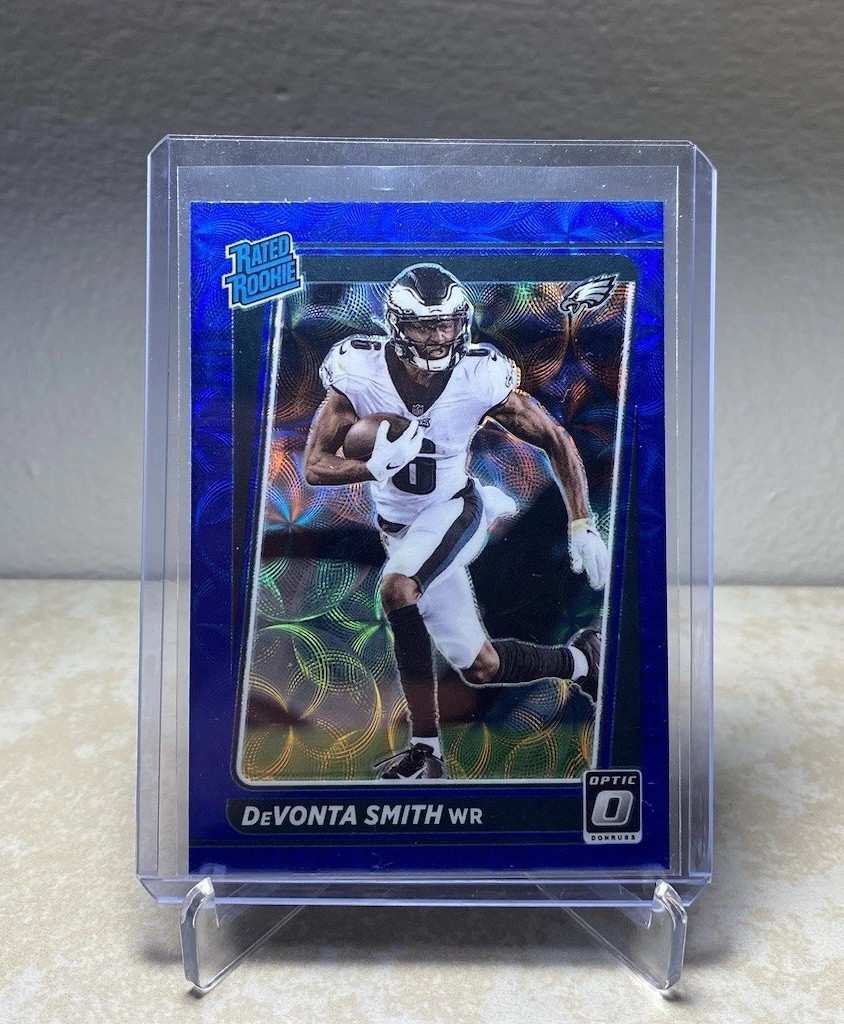 2021 Panini Donruss Optic - Rated Rookie Devonta Smith #205 Blue Scope Prizm  